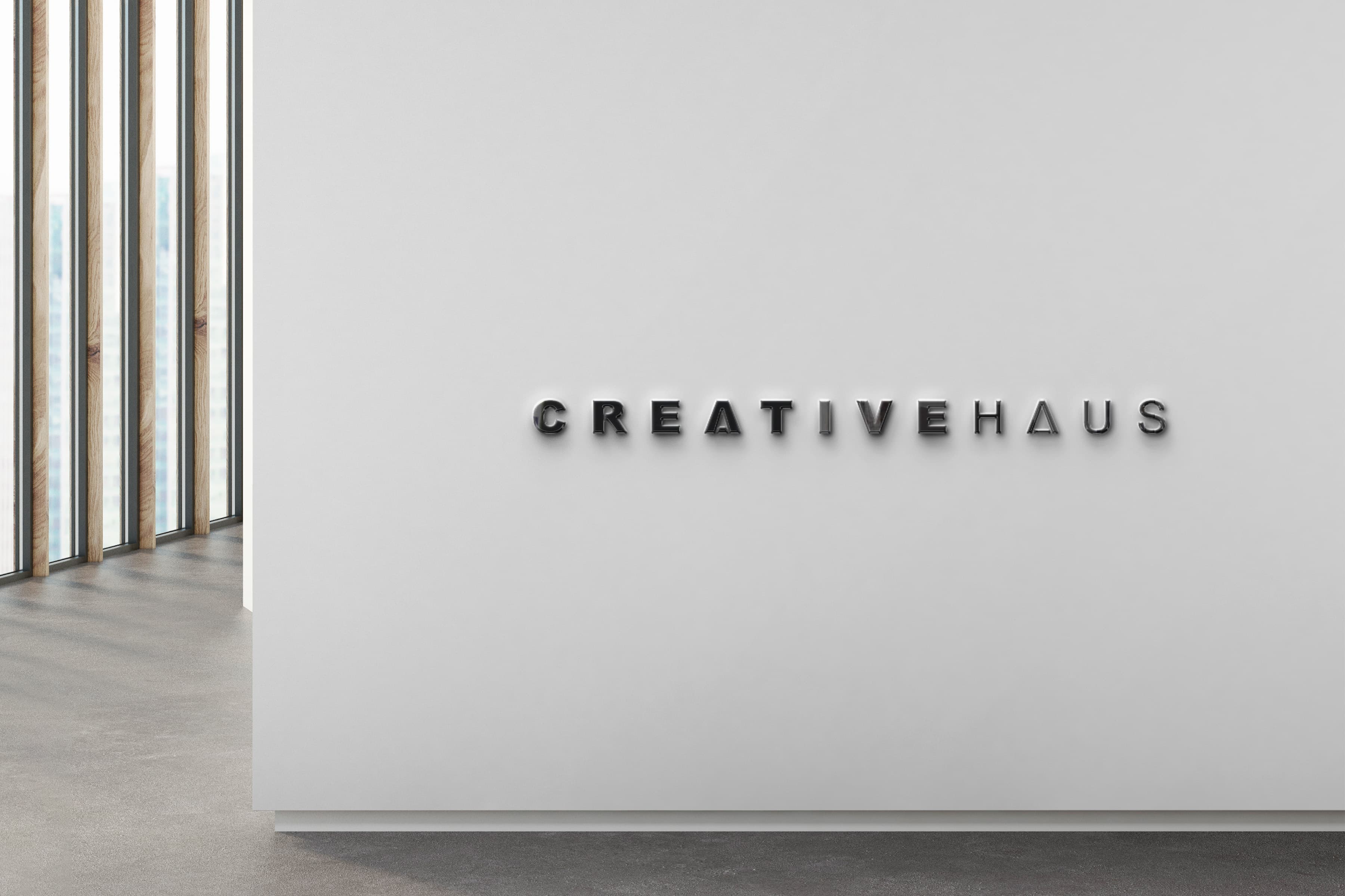 CREATIVEHAUS logo and brand identity presentation.